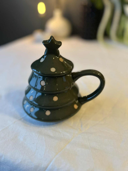 Juletrekopp med lokk - grønn